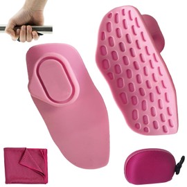 Monattrod Weight Lifting Grips for Men & Women - Non-Slip Gym Grips with Cooling Towel, Ergonomic Workout Gloves for Weightlifting, Pull-Ups, Exercise - Portable Lightweight Design (Pink)