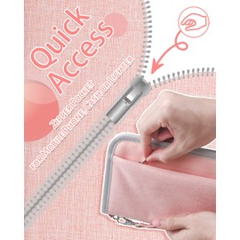 Looxmeer Passport Hanging Bag for Women Men Girls Kids, pink, Classic