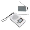 Portable Pocket Radio AM/FM Classic Elegant Design Silver Grey Battery