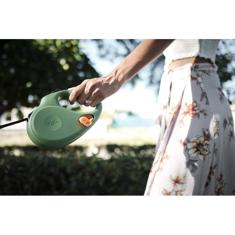 TUG Oval 360° Tangle-Free Retractable Dog Leash with Integrated Waste