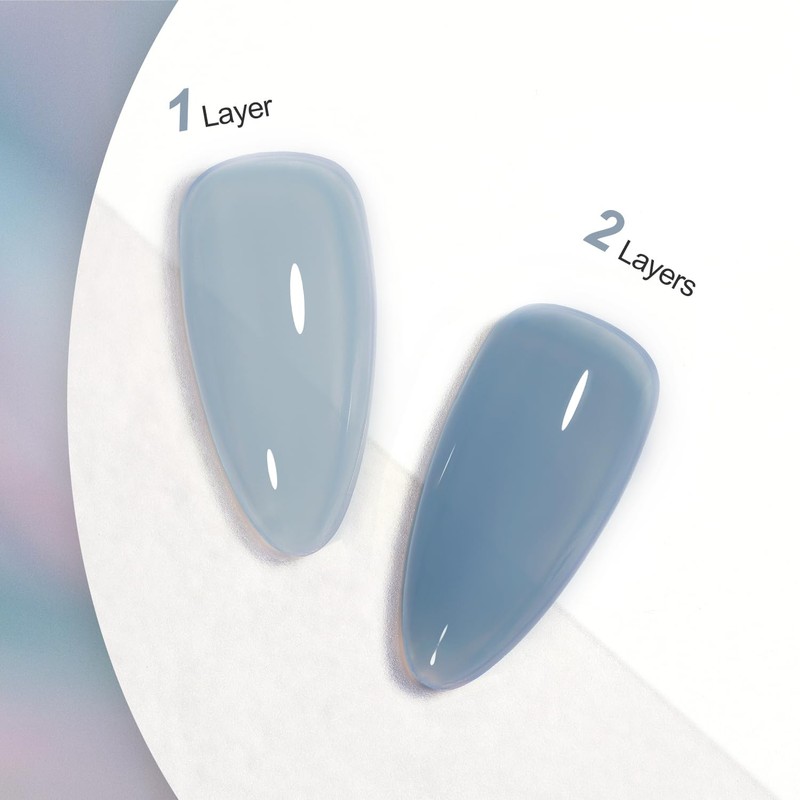 GAOY Jelly Nude Blue Gel Nail Polish, 16ml Sheer Neutral