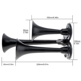 DriSentri Train Horn for Truck, 12V Super Loud Train Horn Air Horn for Truck, Triple Trumpet Air Horns with Compressor for Vehicles Trucks Pickup Trains Cars Boats