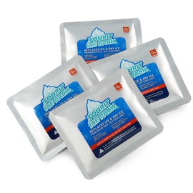 TOURIT Ice Packs Without Lids Ice Packs, Reusable Soft Inflation Type Subzero Subzero BPA Free Non-Toxic Thin Cooler Cooler Bag Cooler Box Long Lasting Camping Fishing Outdoor (Set of 4)