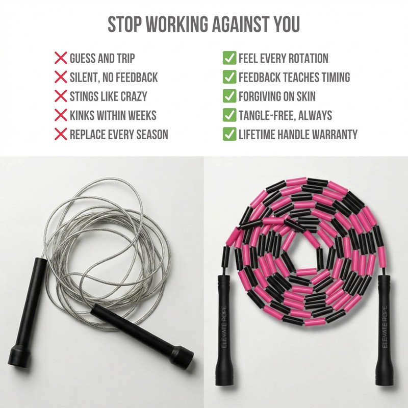 Elevate Rope Bead Skipping Rope Adjustable 3m with Free Training