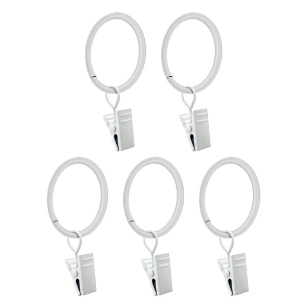 LimoStudio [Set of 5] White Metal Ring Clips for Studio Backdrop Background, Compatible with Backdrop Stands, Background Support Stand, Curtain Ring, Drapery Ring Clip, AGG3357