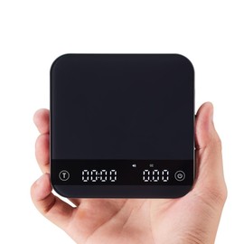 Teyearlife Mini Coffee Scale with Timer,Tempered Glass Surface,Rechargeable Espresso Scale with Gravity Sensing,2kg/0.1g Accurate Scale for Espresso and Pour-Over Coffee (Black)