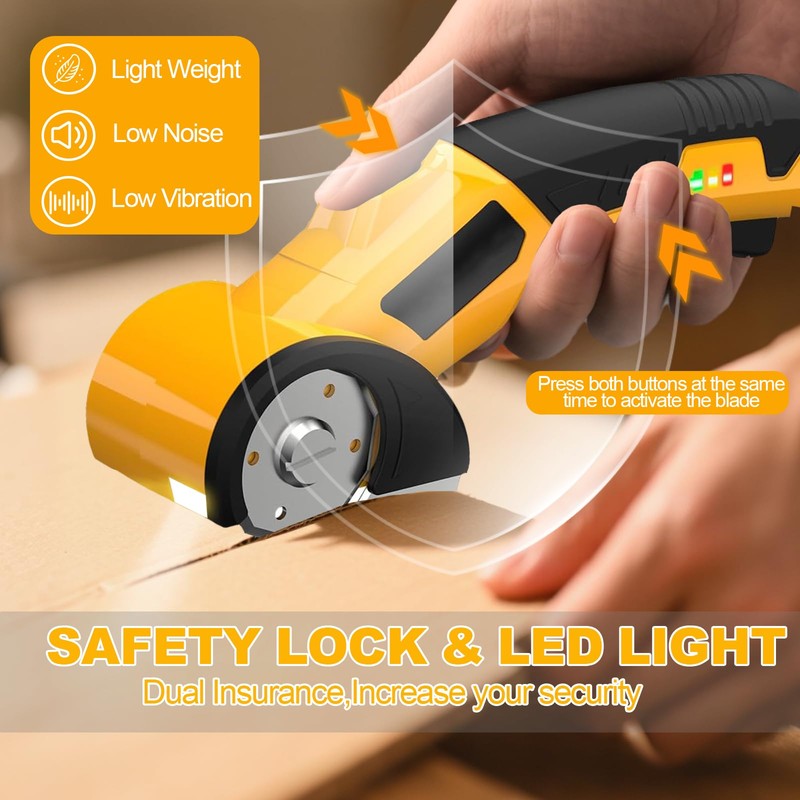 Cordless Electric Scissors - 4V Mini Electric Box Cutter, Carpet