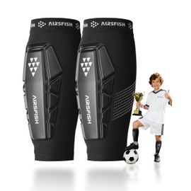 AirsFish Soccer Shin Guards Kids Youth, Shin Protector for Boys Girls Men Women, Shin Pads Defender, Lightweight Calf Protective Gear, Breathable Canilleras de Futbol para Niños