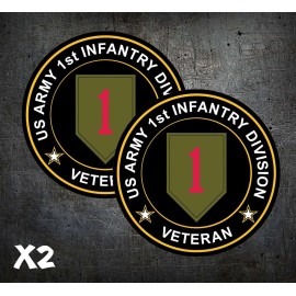 L1G 1st Infantry Division Veteran 4in BIG RED ONE ARMY WW2 Vietnam War Sticker Decal