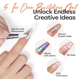 MODELONES Solid Builder Gel, 3D Sculpture Nail Gel, 15 g Builder Gel, Multifunctional Rhinestone UV Gel Nails for Nail Extension, Nail Carving Glue Charms, DIY Nail Design, 3D Gel Nail Art