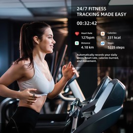 Smart Ring Fitness Tracker for iOS & Android – Sleep Monitor Heart Rate Blood Oxygen & Pressure 8 Sports Modes IP68 Waterproof NO Subscription Long Battery Life (Carbon Black, 6#)