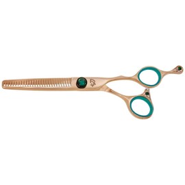 Kissaki Hair Scissors To-Ken 6.0 inches 28 tooth Hair Thinning Shears Rose Gold Titanium Salon Hair Scissors