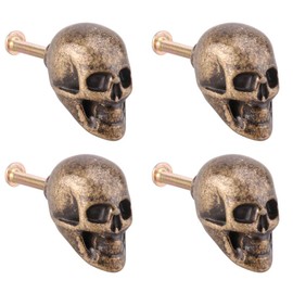 Cucumis 4 Pcs Skull Shaping Handle Zinc Alloy Heavy Drawer Handle Cabinet Hardware Kitchen Cabinet Pulls Cupboard Handles Dresser Drawer Knobs Kitchen Cabinet Hardware with Screws (Bronze)