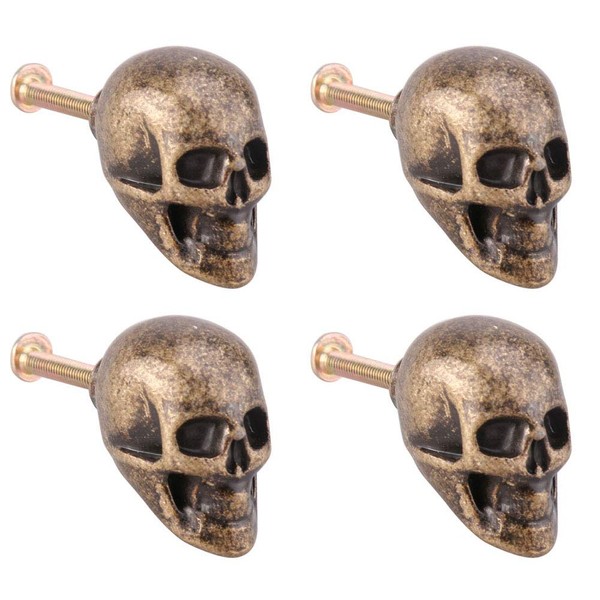 Cucumis 4 Pcs Skull Shaping Handle Zinc Alloy Heavy Drawer