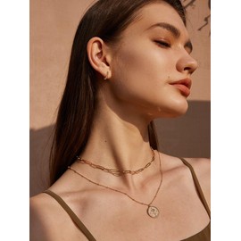 Jenosy Earrings Gold Women's Bow Earrings Women's Delicate Bow Earrings Hoop Earrings Girls Fashionable Lightweight Cartilage Huggie Hypoallergenic Earrings 18K Gold-Plated Fashion Jewellery for Women