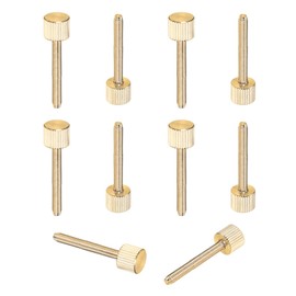M METERXITY 10-Pack Knurled Thumb Screws, M4x30mm Solid Brass Flat Head Fully Threaded Knobs Bolts Fasteners W Grip for Electronic/Equipment/Industry/Home, Thumbscrew Threaded Knurled Tip