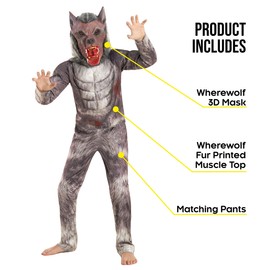 Boys Werewolf Deluxe Costume for Kids Quality Childs Wolf Dress Up, Werewolf, Large (53-58 Ins/134cm-146cm)