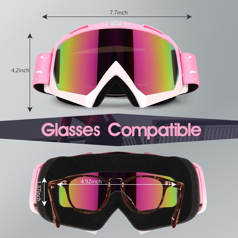Jeemeele Motorcycle Goggles, Dirt Bike ATV Riding Off-Road Ski Goggles