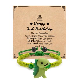SUNSH Dinosaur Bracelet for Son Boy,3th Birthday Gift for Boy Son,Christmas Anniversary Birthday Gift for Son Boy, Dinosaur Birthday Bracelet Gift for Boy Son Grandson Nephew Friend