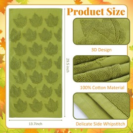 Oudain 3 Pcs Thanksgiving Fall 3D Jacquard Hand Towels Set Thanksgiving Maple Leaves Bath Towels 100% Cotton Soft Absorbent Autumn Decorative Bathroom Decor Gift,29.5 x 13.7 Inch