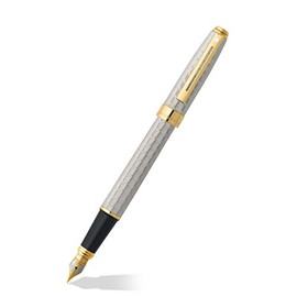 Sheaffer Prelude Signature Silver plate with Engraved Snakeskin Pattern and 22K Gold Plate Trim Fountain Pen (9170-0)
