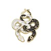 Yin Yang Snakes Enamel Pin - Black White Coiled Serpent