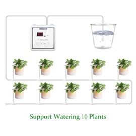 AocerseGreeny Automatic Plant Waterer for 10 Potted Plants, Self Watering System with Programmable Timer, Dual Power (Battery/USB), Indoor Drip Irrigation Kit