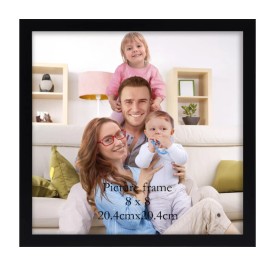 Giftgarden 8X8 Picture Frame Black, 8 by 8 Thin Square Photo Frame for Gallery W