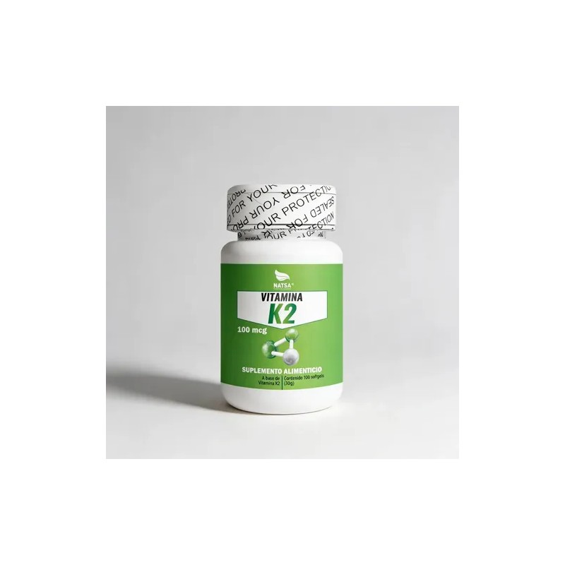 Vitamina K2 100 Mcg 100 Cápsulas, Calidad Premium Natural