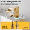 Brushed Gold Bathroom Faucet 3 Hole, 8-inch Widespread Vanity Faucet