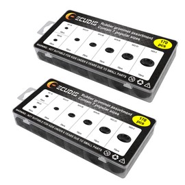 ECUDIS 170Pcs Rubber Grommet Firewall Hole Plug Set Electrical Wire Gasket Assortment, Set of 7 Different Metric Sizes for Car, Pump (Set of 2)