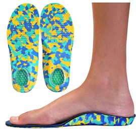 Camo Comfort Childrens Insoles for Kids with Flat Feet Who Need Arch Support by KidSole (Kids Size 12-1.5)