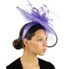 C.C Cocktail Sinamay Fascinator Headband Feather & Flower Design, A