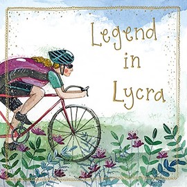 Alex Clark Cyclist Legend in Lycra Foil Blank/Birthday Card