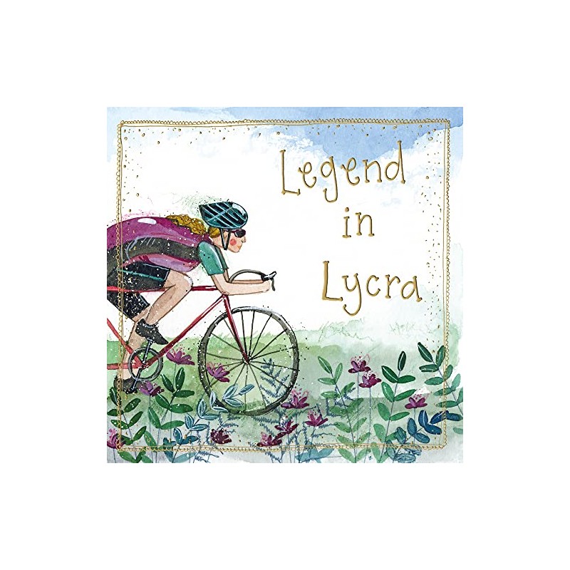 Alex Clark Cyclist Legend in Lycra Foil Blank/Birthday Card