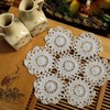 kilofly Crochet Cotton Lace Table Placemats Doilies Pack, 4pc, White,