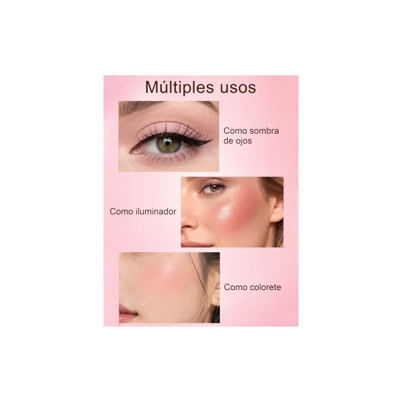 Erinde 3 tonos Cosmetics Powder Blush Palette Mate,01