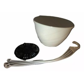 Landmark Plastics 12" WHITE Plastic Hanging Baskets {Set of 10} - DECO SWIRL