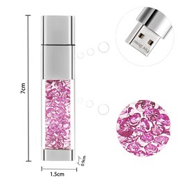 Fire Stone - Memoria USB 2.0 con diseño de diamante, 16 GB, memoria de almacenamiento de datos, memoria USB, pendrive, regalo de 64 GB