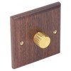 Dimmer Switch, Black Walnut Wood with Brass Knob, 200- for