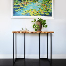 WELLAND Cedar Wood Live Edge Console Table 13" D x 42" W x 33" H