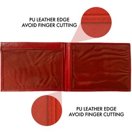 Woodland Leathers Disabled Badge and Timer Holder, Pu Leather Disabled Badge Holder Wallet Protector, Blue Badge Holder Wallet for Car Protector Hologram Safe Disabled Badge Holder (Red)