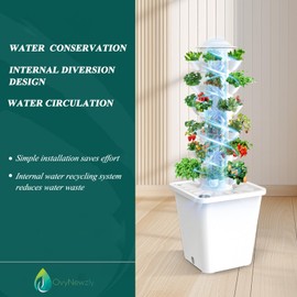OvyNewzly Hydroponics Growing System,Vertical Indoor Garden Planter,30 Plants Hydroponic Germination Kit for Gardening Lover