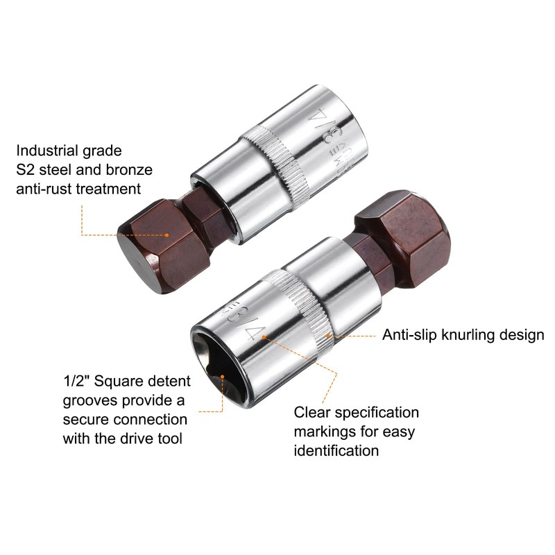 sourcing map 3/4" Hex Bit Socket 1/2" Square Drive SAE