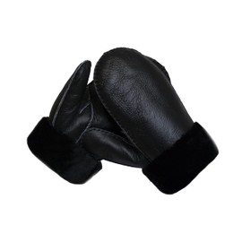 Reissner Lammfelle HDS-FAUST2 Merino Lambskin Nappa Leather Mittens in Beige, Brown and Black