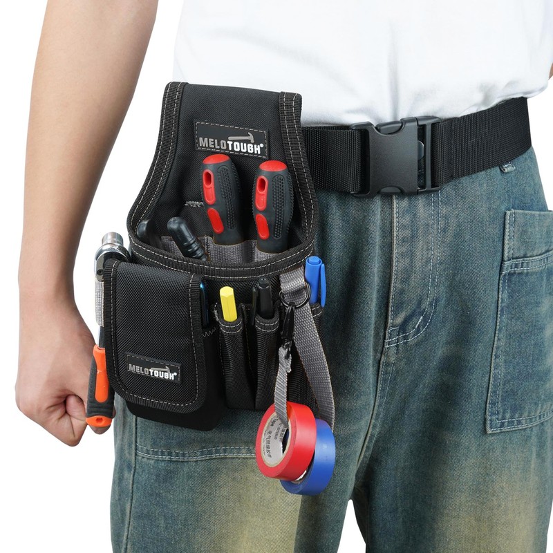 MELOTOUGH Small Tool Pouch with Belt Clip, Mini Electrician Work
