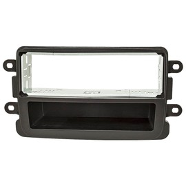 tomzz Audio 2409-014 Radio Fascia Metal Slot Compatible with Dacia Lodgy Dokker Duster Sandero from 2012 Renault Captur from 2013 Black