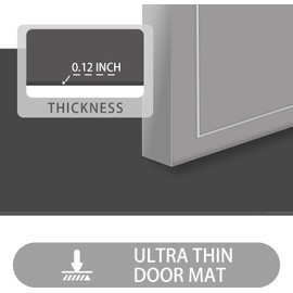 LYGLIGH Thin Door Mats for Inside Entry, 1/10 Inch Ultra Thin Door Mat Indoor Entrance, Non-Slip Rubber Backing Entryway Rug, Absorbent Washable Floor mats for Bathroom, 35'' x 24'', Dark Gray
