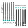 12 Piece T6-T40 Torx Screwdriver Set, 75 mm Length, Magnetic