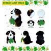 DolliBu Bernese Mountain Dog Stuffed Animal with Green Plush Shamrock